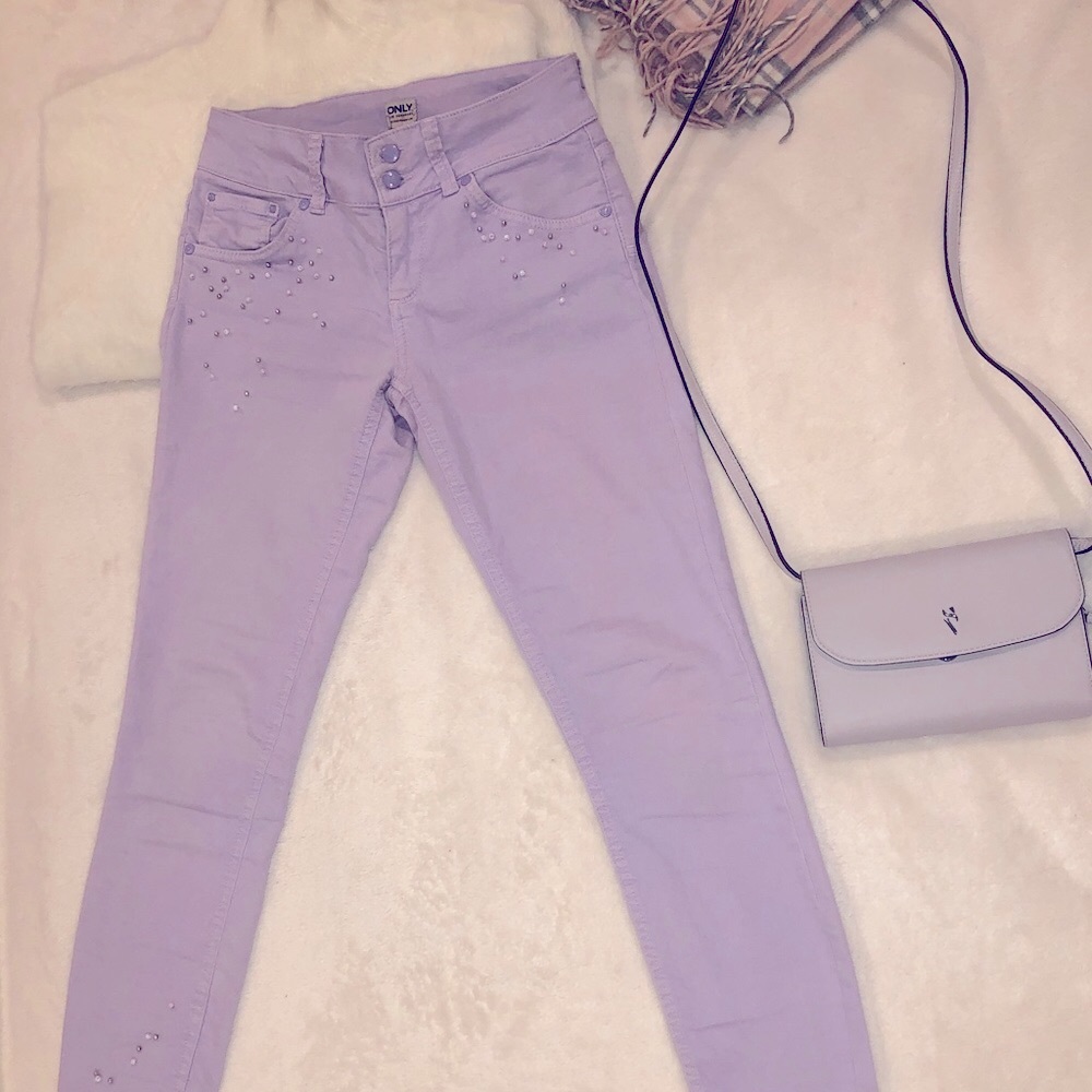Only” Purple / Violet jeans, beaded - Size S
